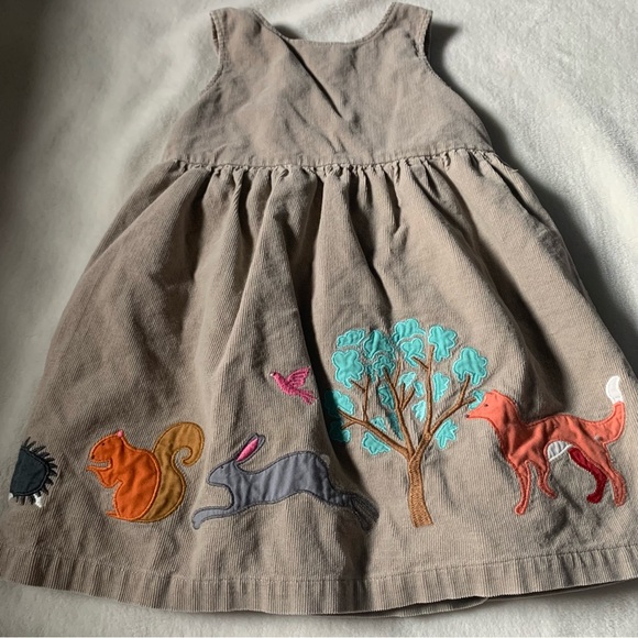 Baby Boden Other - Mini Boden Corduroy Girls' Dress with Woodland Appliqués Size 2/3